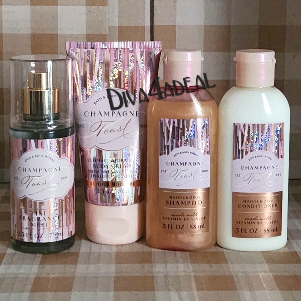 Bath & Body Works CHAMPAGNE TOAST 4PC Mini/Travel Set